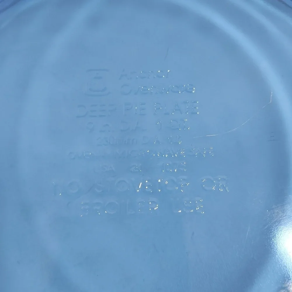 Vintage Anchor Ovenware Cobalt Blue Pie Plate With Scalloped Edge 9